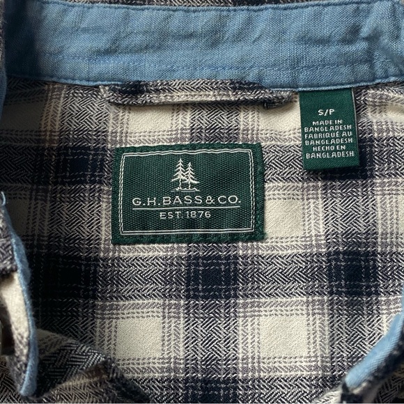 G.H. BASS & CO Men's Plaid Long Sleeve Shirt Size Small - Picture 7 of 9